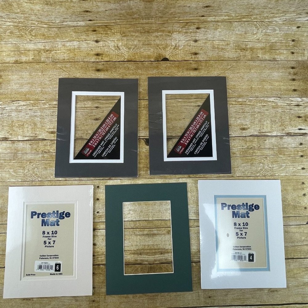 Picture Frame Mat LOT of 5 8x10 w/5x7 Opening Watercolors Paintings Crafts NEW